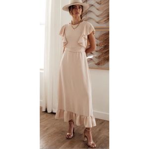 Bohme Janet Ruffle Sleeve Maxi Dress Size XL